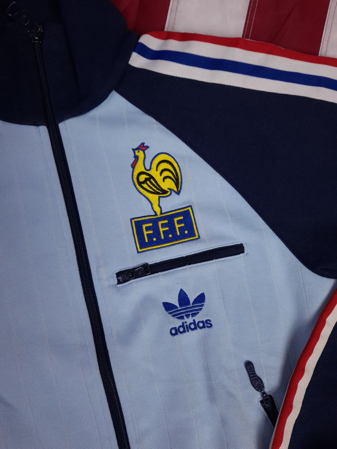 오리지날 일본판 아디다스 프랑스 FFF 1982 트랙탑져지 상품이미지2