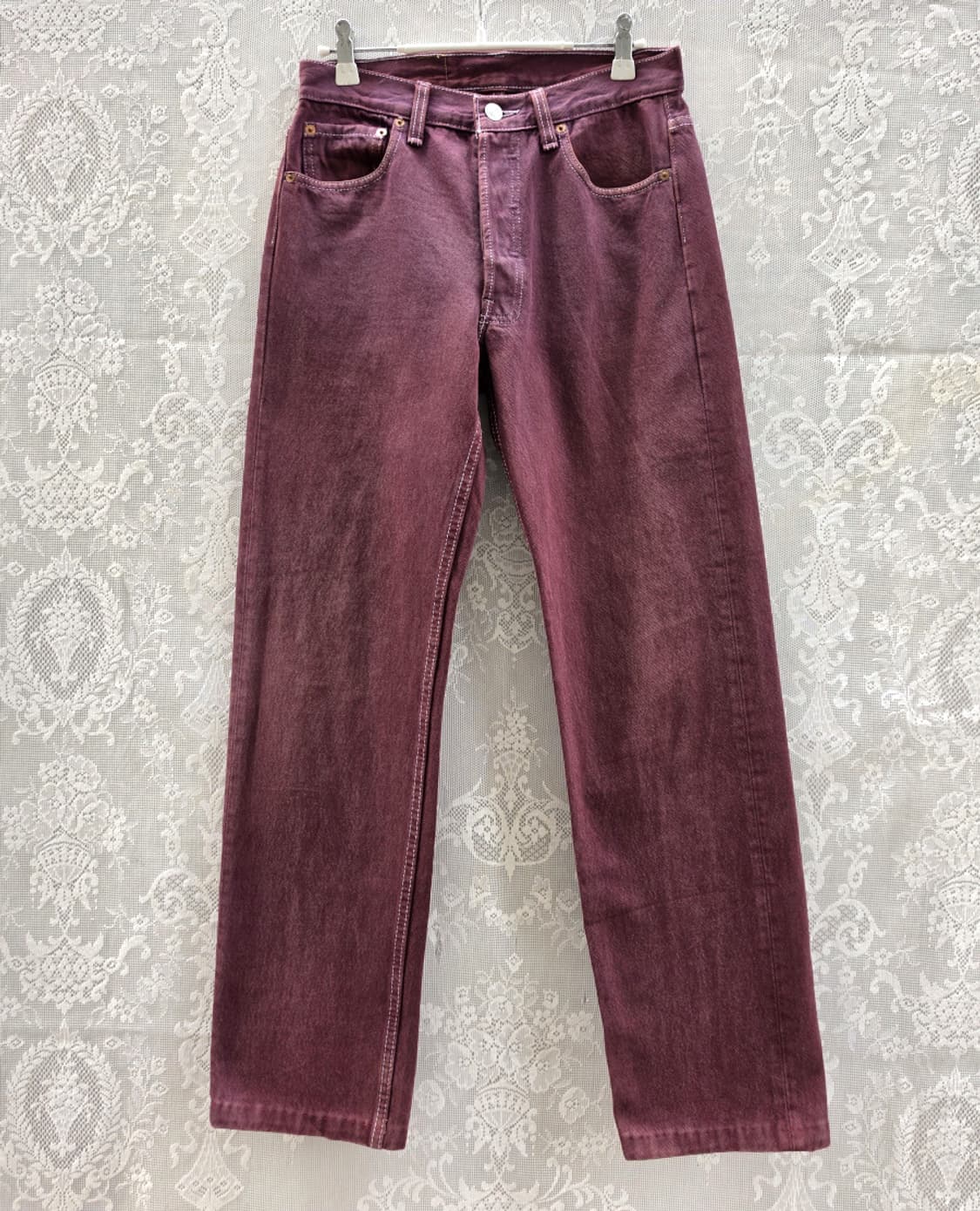 90s 리바이스 501 와인컬러진 (made in usa) 상품이미지1