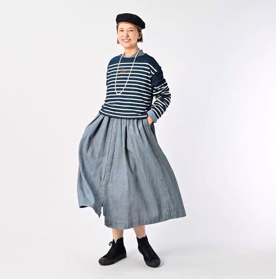 45R 스트라이트 보더 티셔츠 롱슬리브 상품이미지2