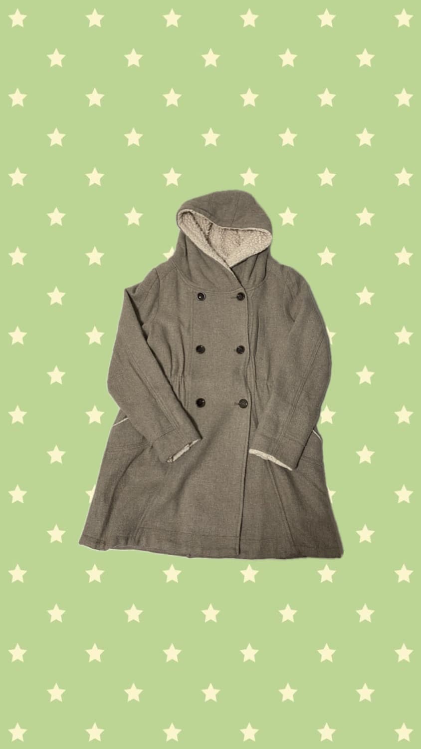 일본 빈티지 모리걸 사와코 갸루히메라떼 털 후드 코트 상품이미지1