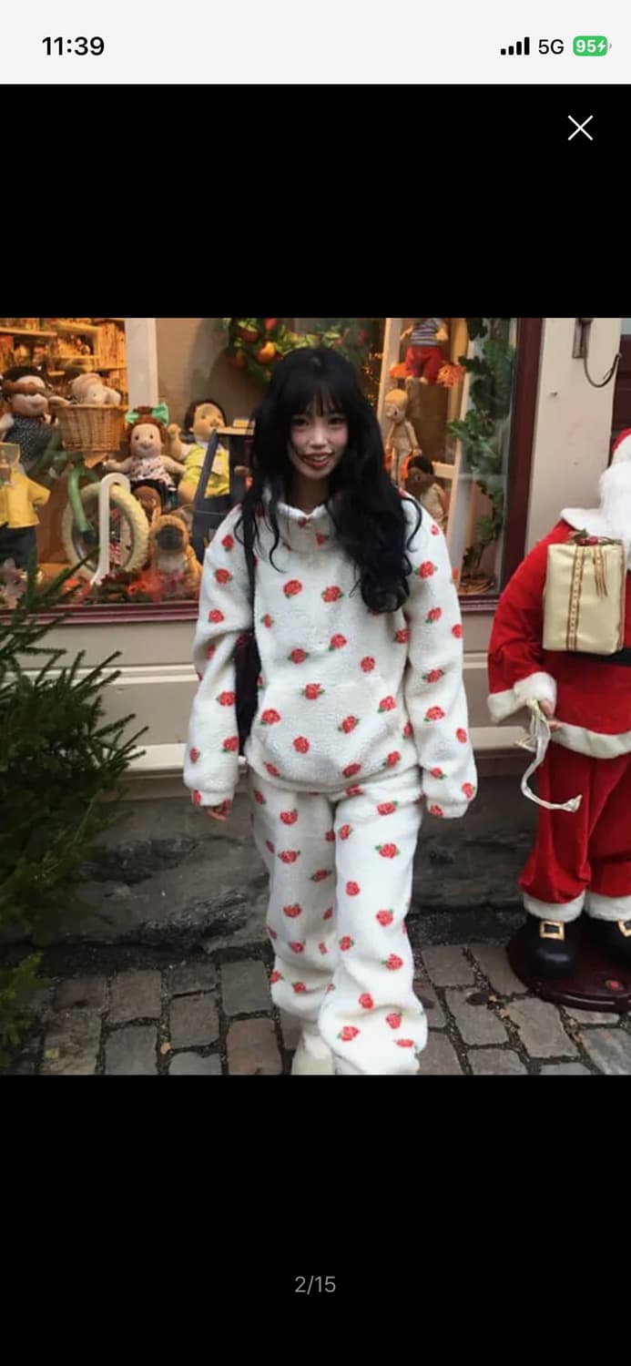 유희 ROSE PATTERN FLEECE  셋업 상품이미지2