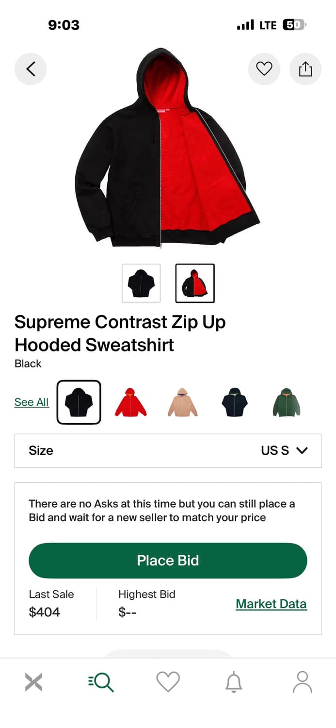 슈프림 [정품] 후드 집업 (시세 58만) 자수 스몰 로고 L(103ㅡ1 상품이미지3