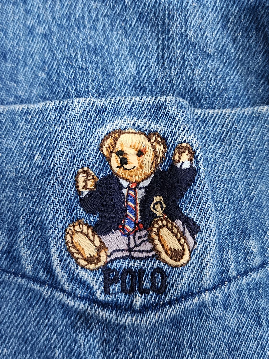 폴로 랄프로렌 90s 베어 자수 데님 셔츠 M 상품이미지6
