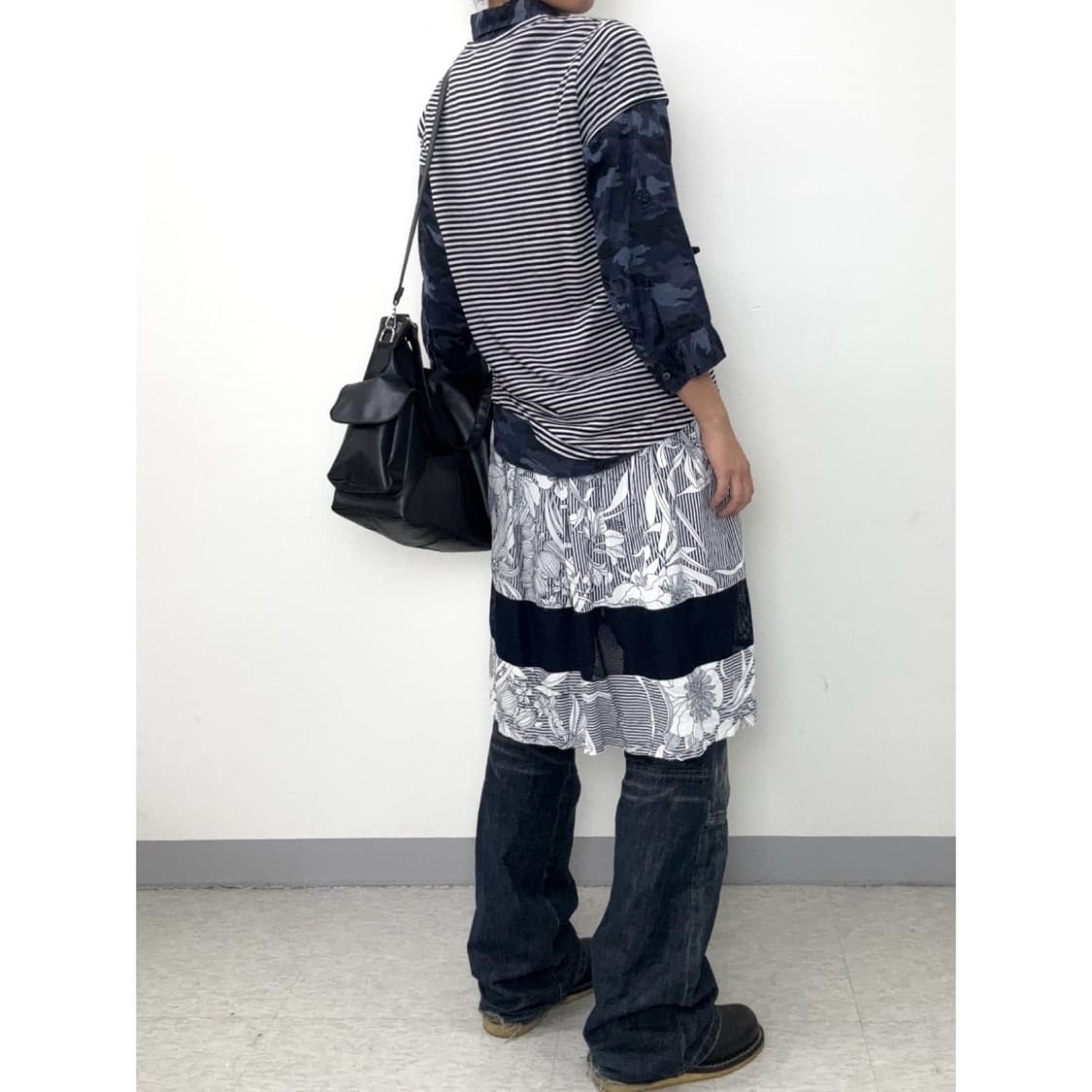 빈티지 네이비 오리엔탈 스커트 상품이미지2