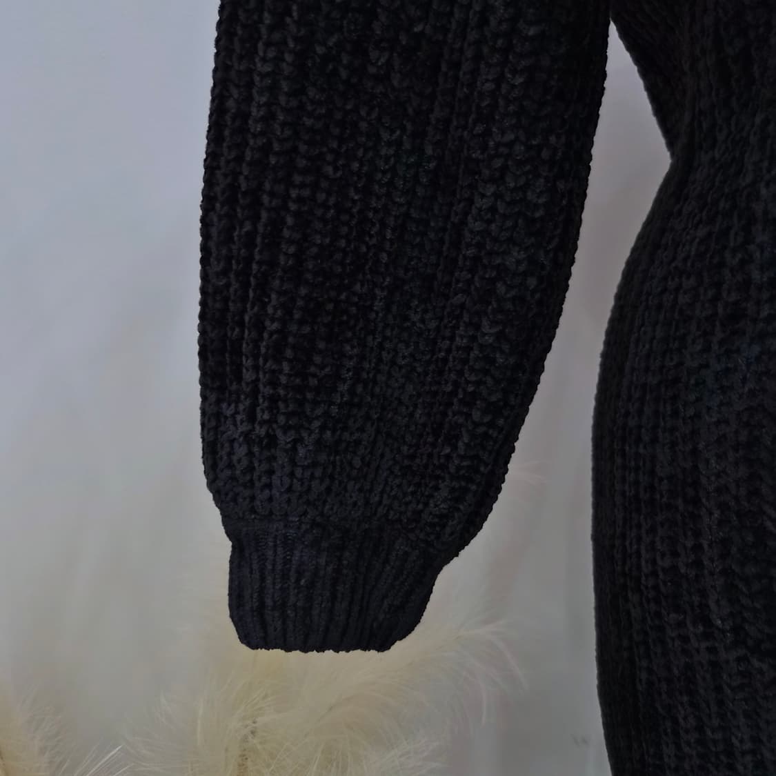 AZUL by MOUSSY 벨벳 오프숄더 니트 원피스 상품이미지7