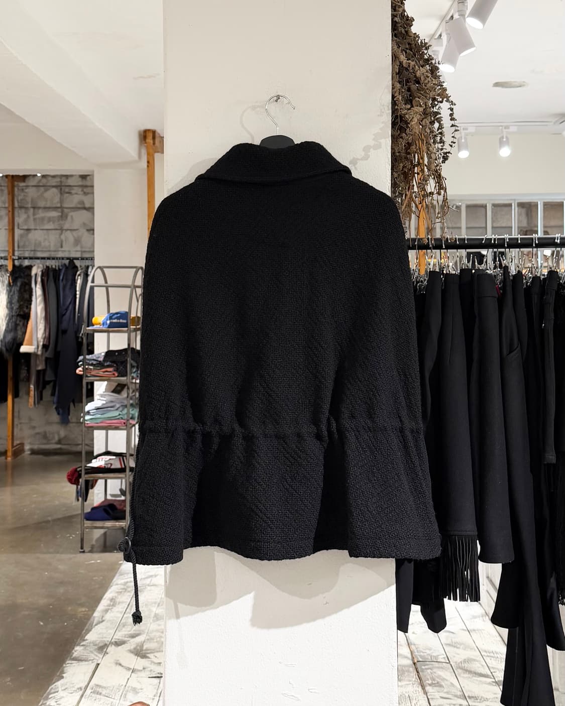 y’s 블랙 울 텍스쳐드 케이프 상품이미지6