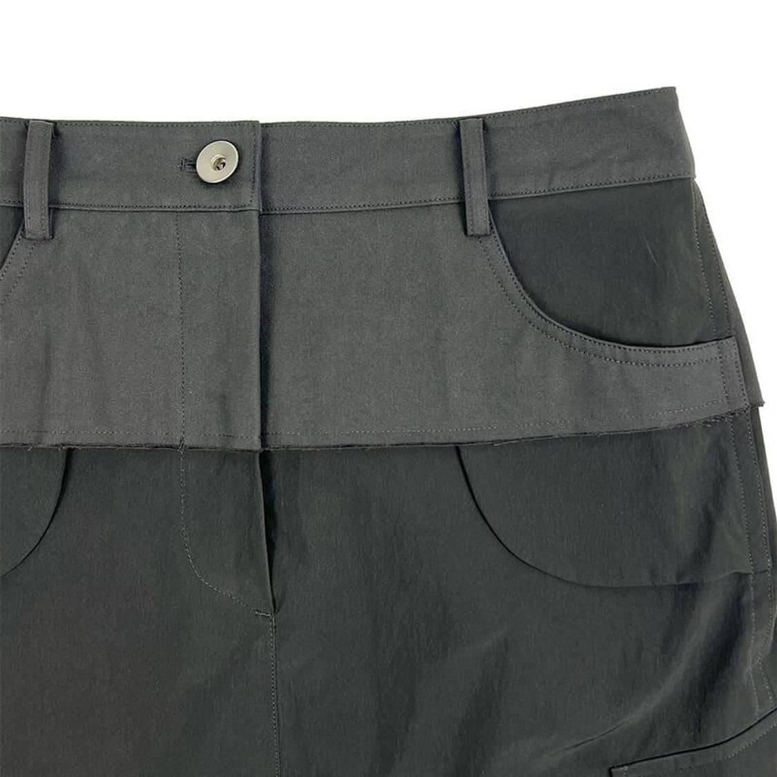 Meantime - 더블레이어드 카고스커트 Charcoal 상품이미지3