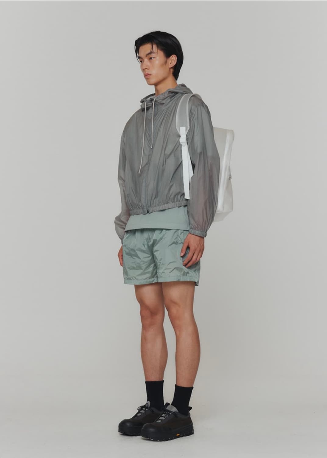 24SS 아모멘토 후드 셔링 점퍼 그레이 [L] 상품이미지4