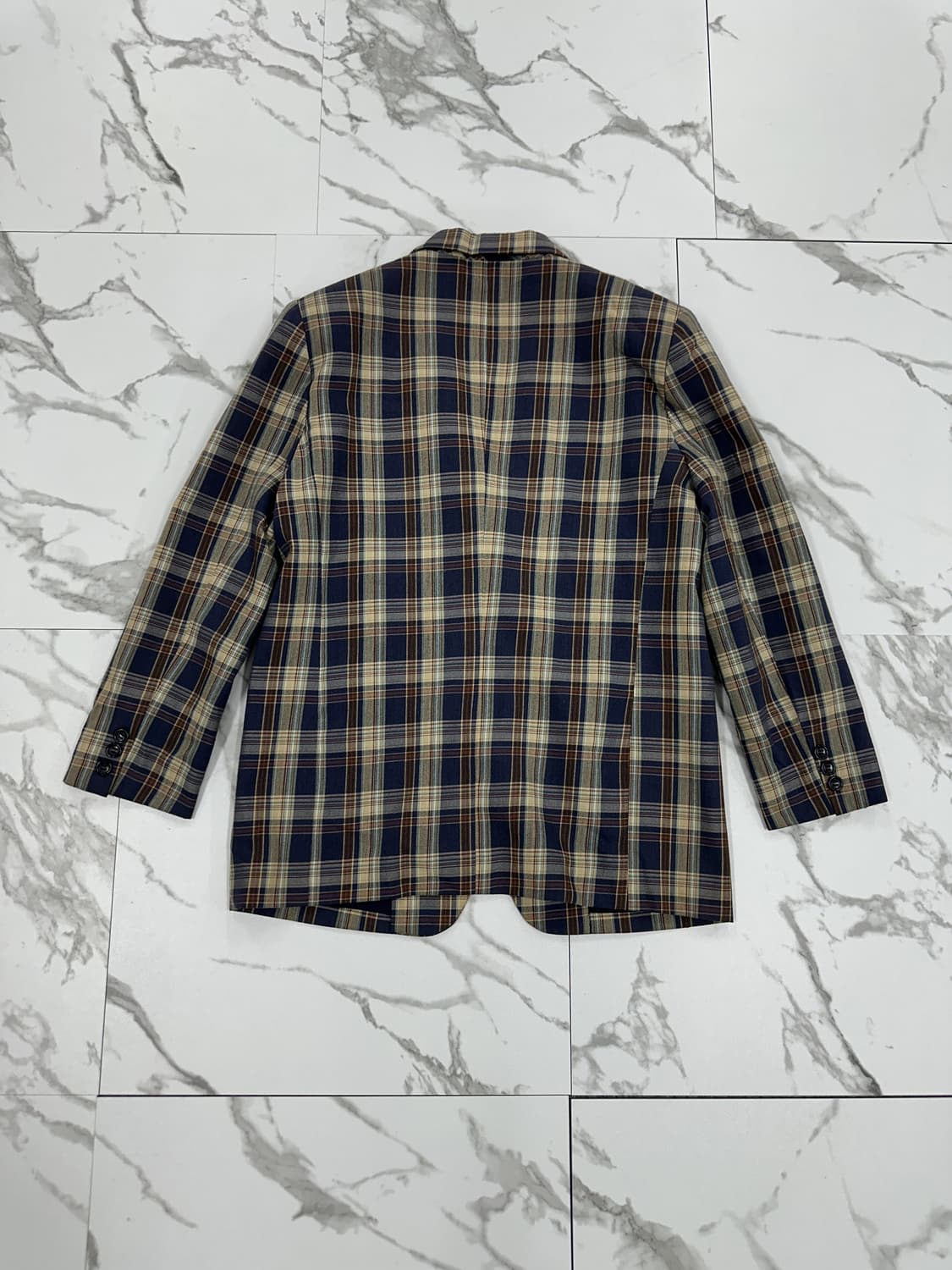 일본 빈티지 체크 투버튼 블레이저 상품이미지2