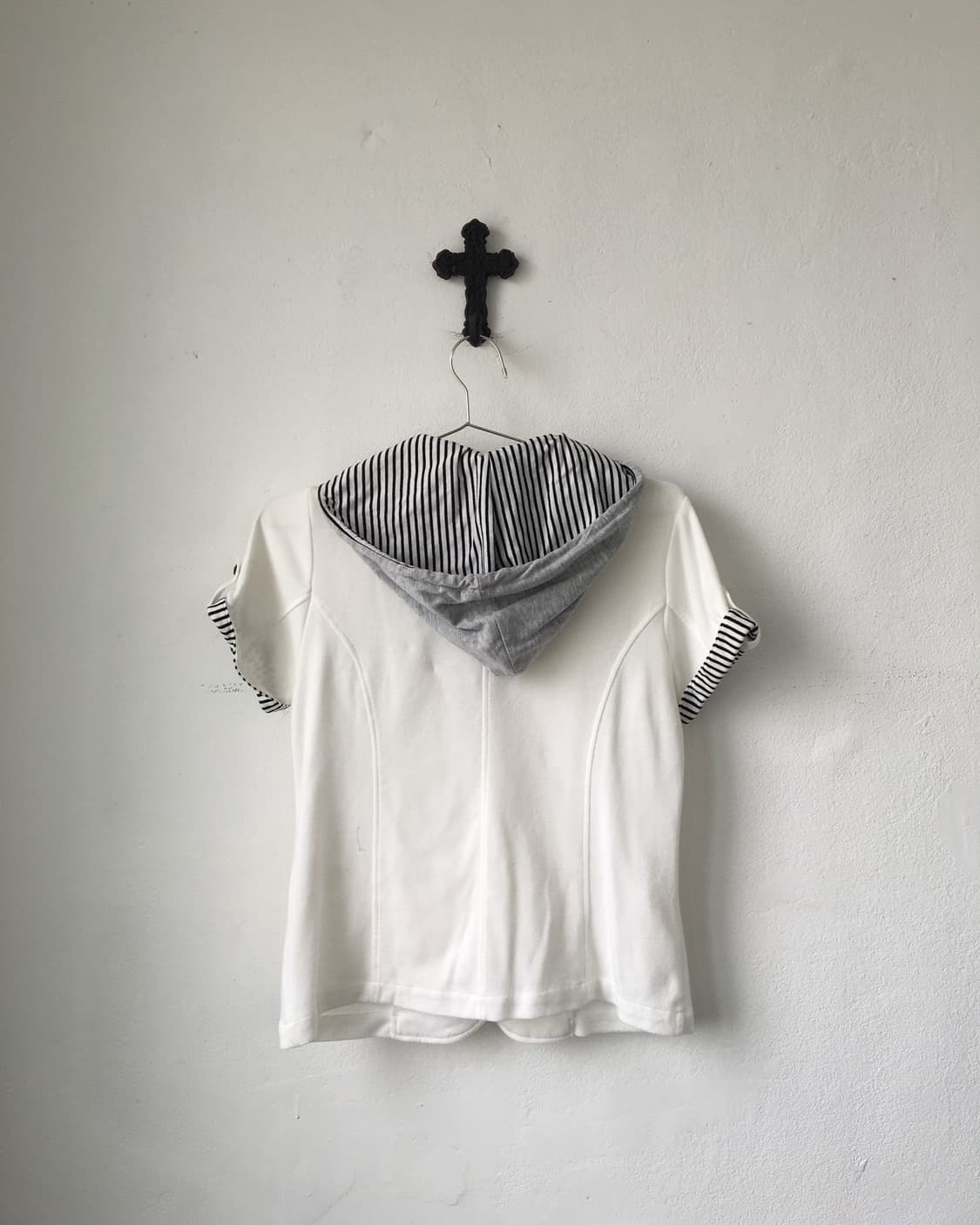 hood layered half sleeve jacket 상품이미지4