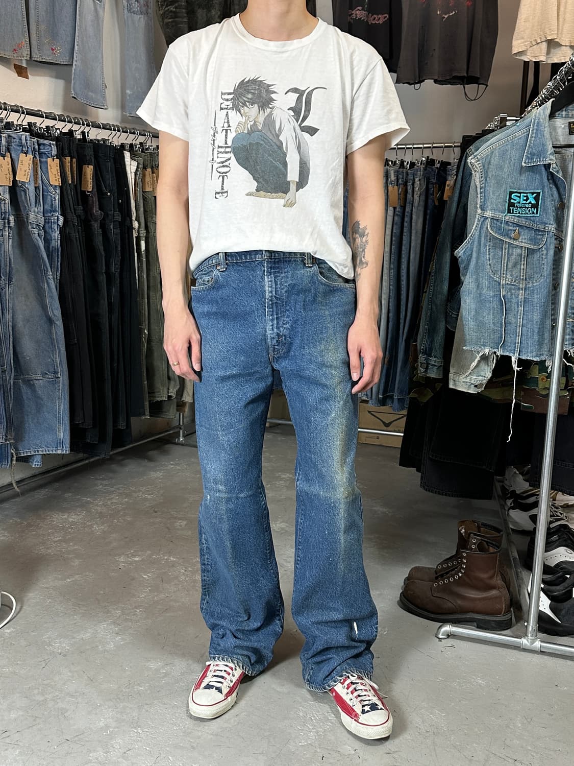 80's USA 빈티지 리바이스 517 오렌지탭 체인스티치 상품이미지4