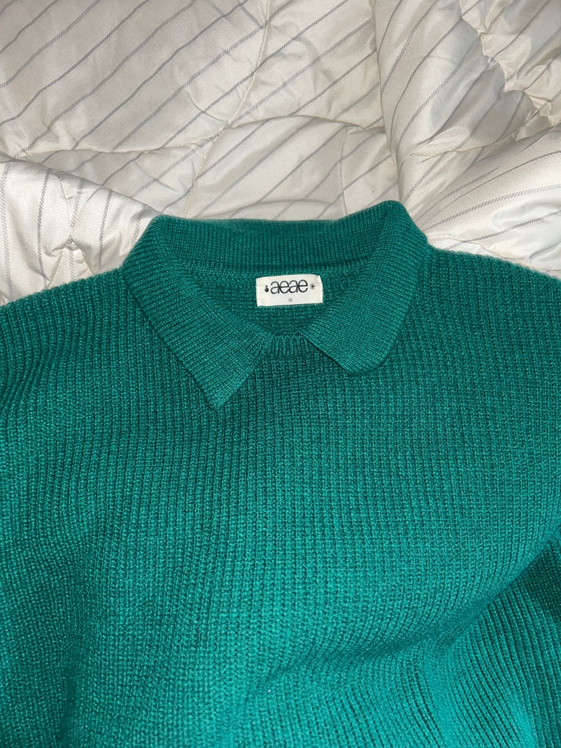 aeae 카라 니트 스웨터 포레스트 상품이미지5