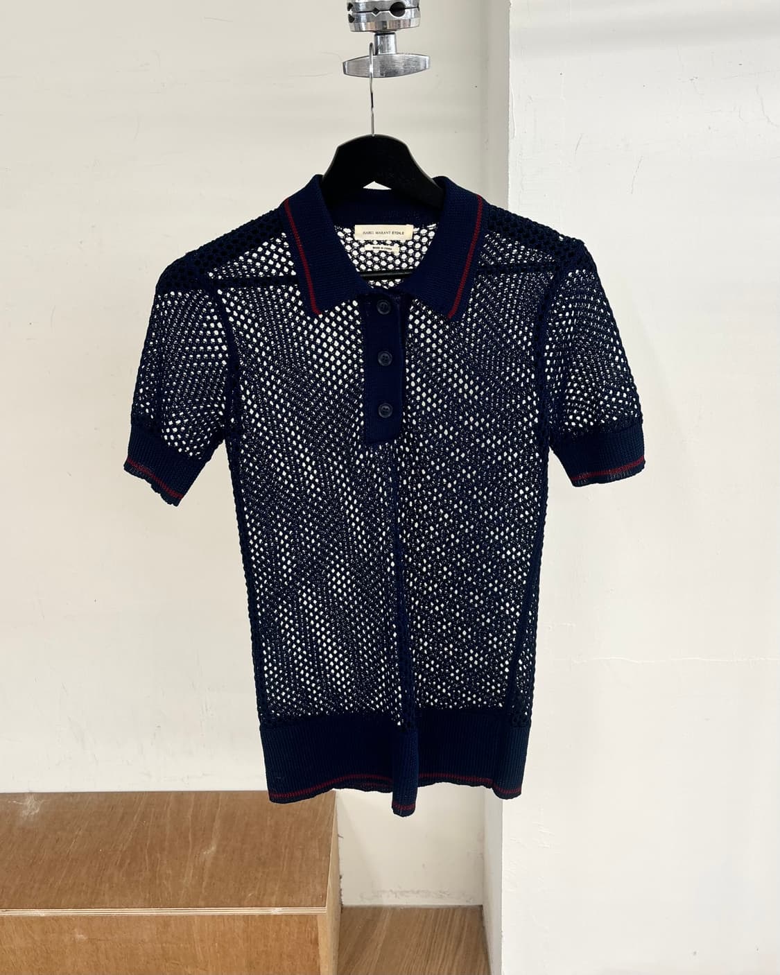 이자벨마랑 블루 시스루 하프 니트 상품이미지1