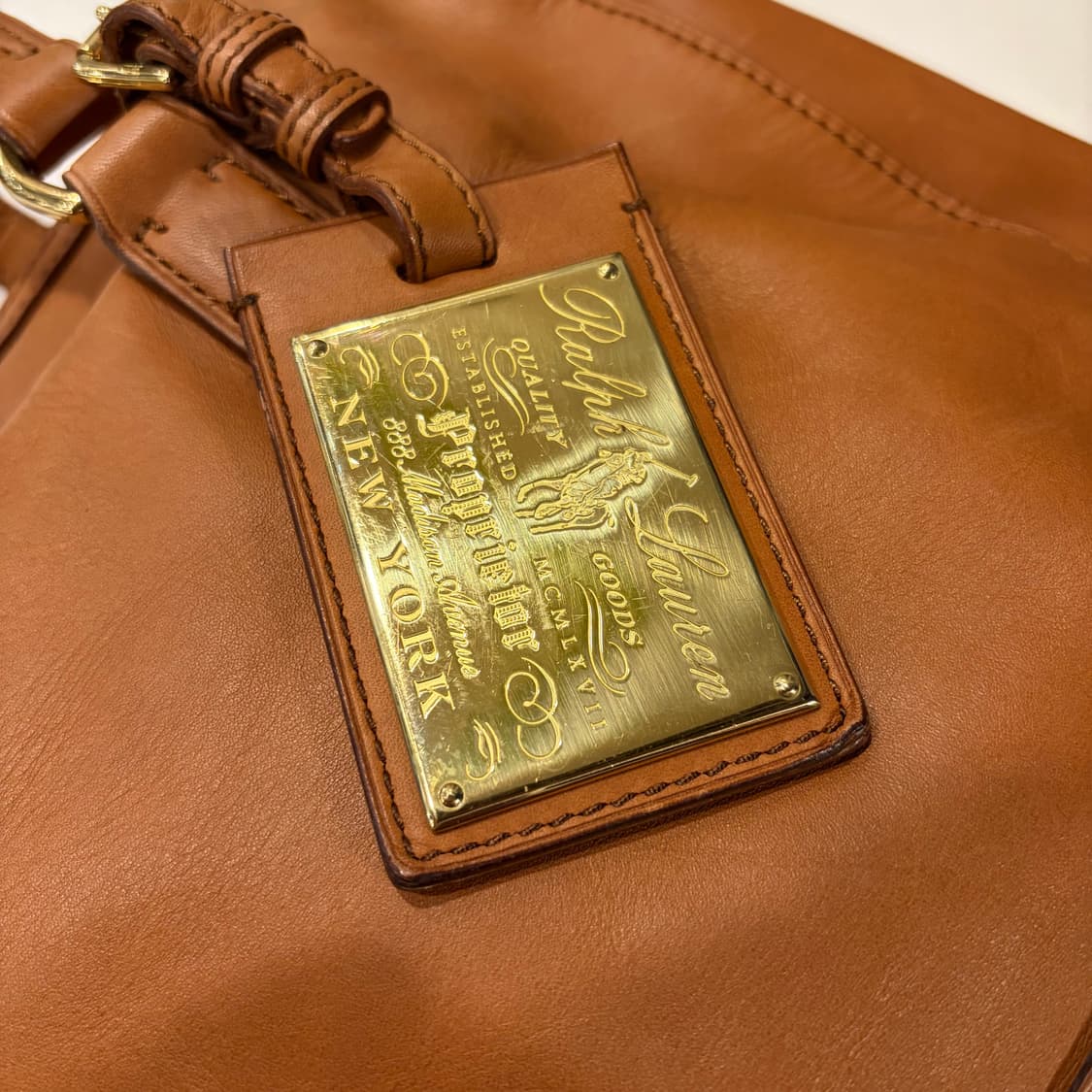 폴로랄프로렌 브라운 레더 숄더 토트백 가방 상품이미지3