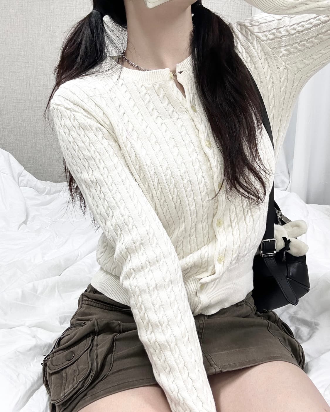 폴로 신형 핑크포니 크림 케이블가디건 상품이미지3