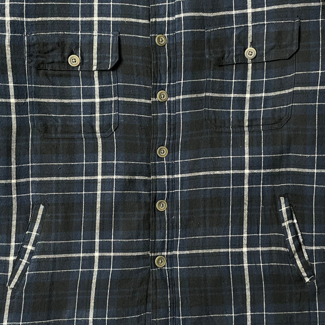 BASIC EDITIONS 빈티지 네이비 체크 퀄팅 셔츠자켓 A00452 상품이미지3