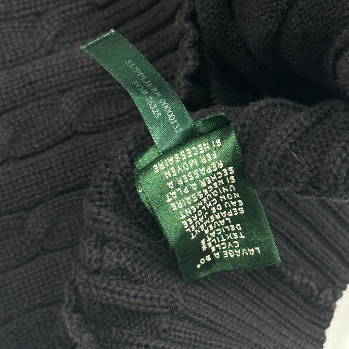 로렌랄프로렌금장 블랙 꽈배기 니트 집업 빈티지 슬림 나나깔 펑크 쇠맛 상품이미지5