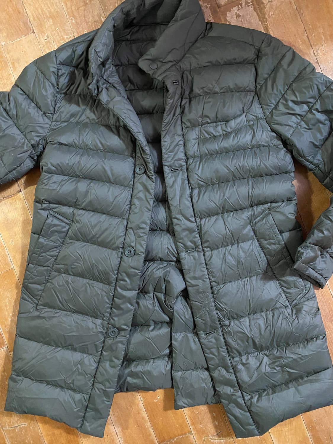 빈폴 중경량 다운 패딩 코트 카키 100 상품이미지1