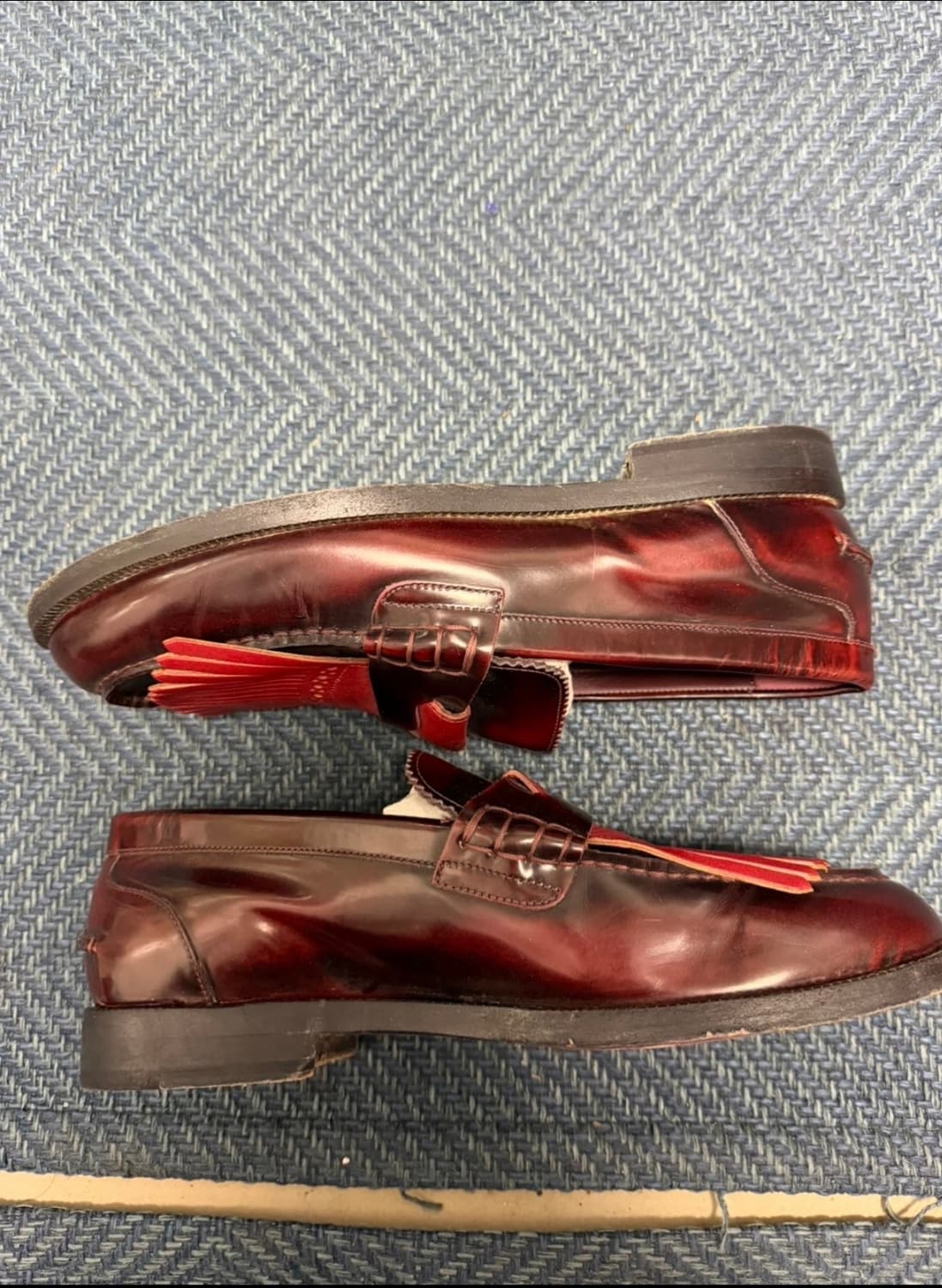 버버리 버건디 프린지 로퍼(42사이즈) 상품이미지3