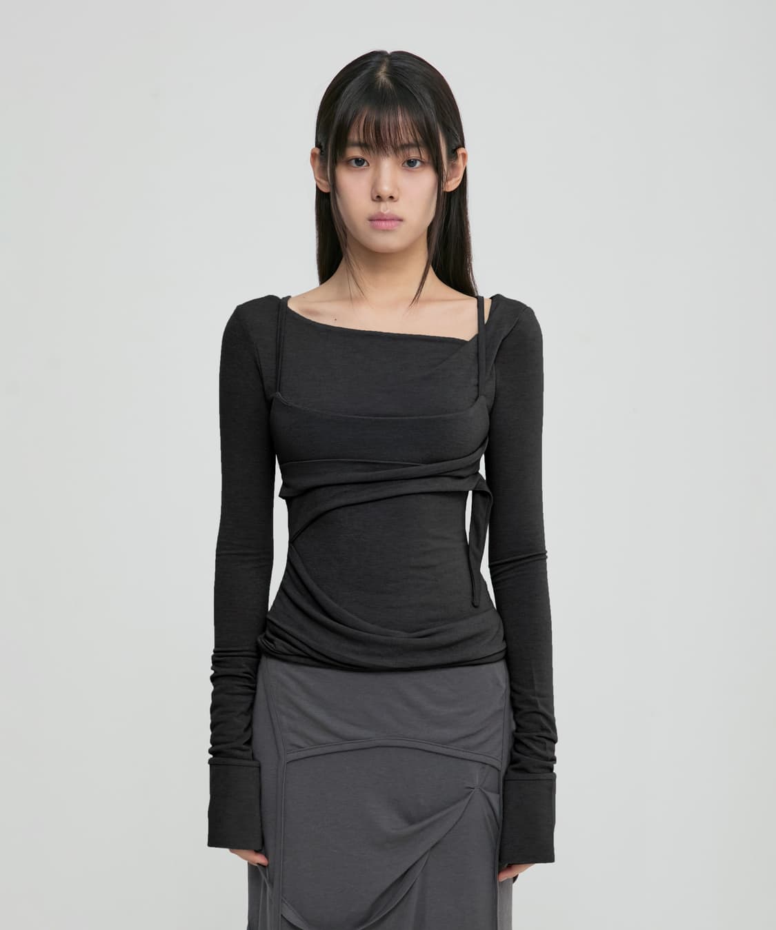 플레어업 레이어드 롱슬리브 블랙 상품이미지1