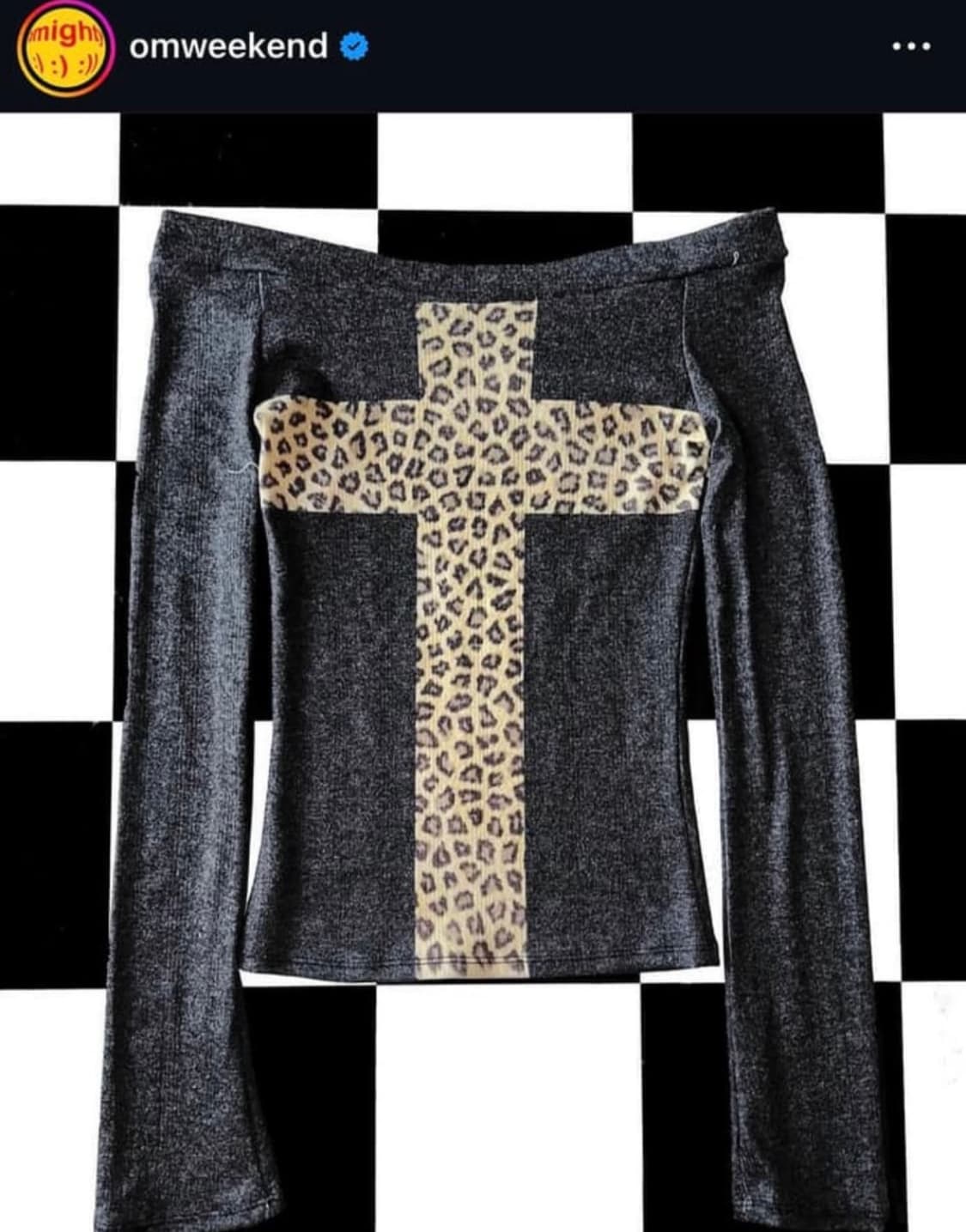 오마이티 레오파드 크로스 니트 상품이미지1