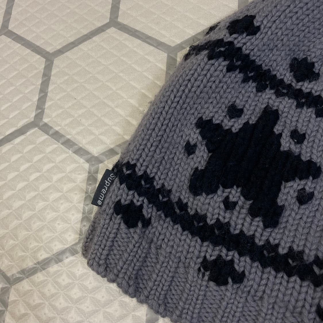 (os) 90s 슈프림 스타 패턴 비니 그레이 상품이미지2