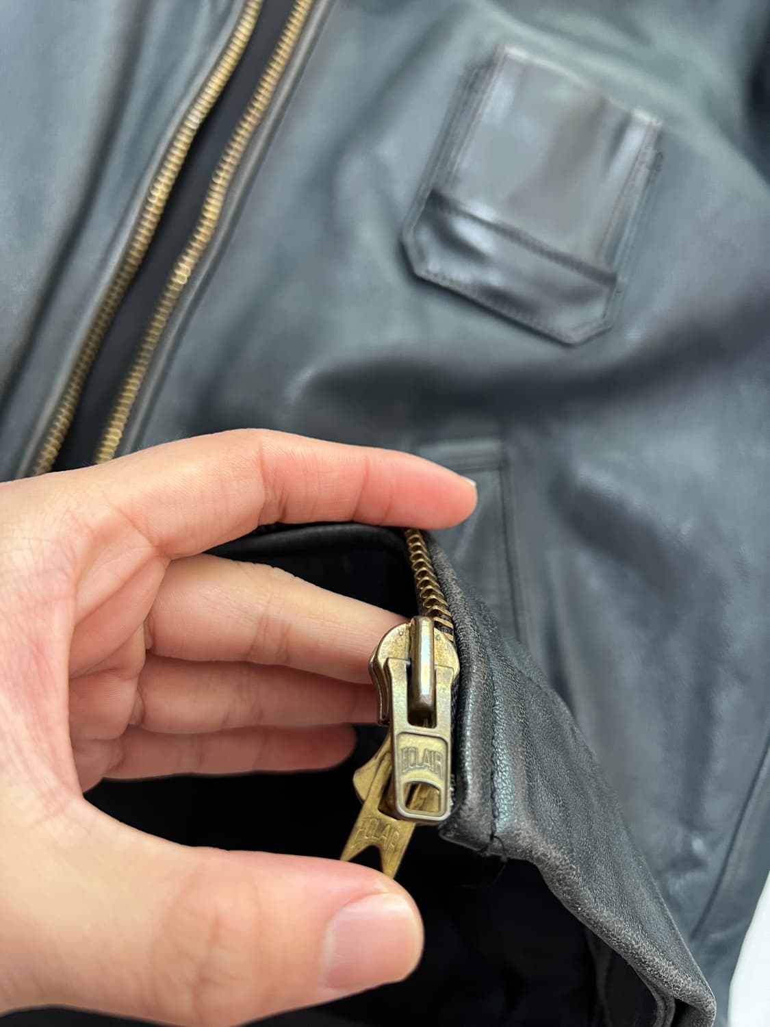 80s 프랑스 공군 파일럿 레더 자켓 오리지널 상품이미지7