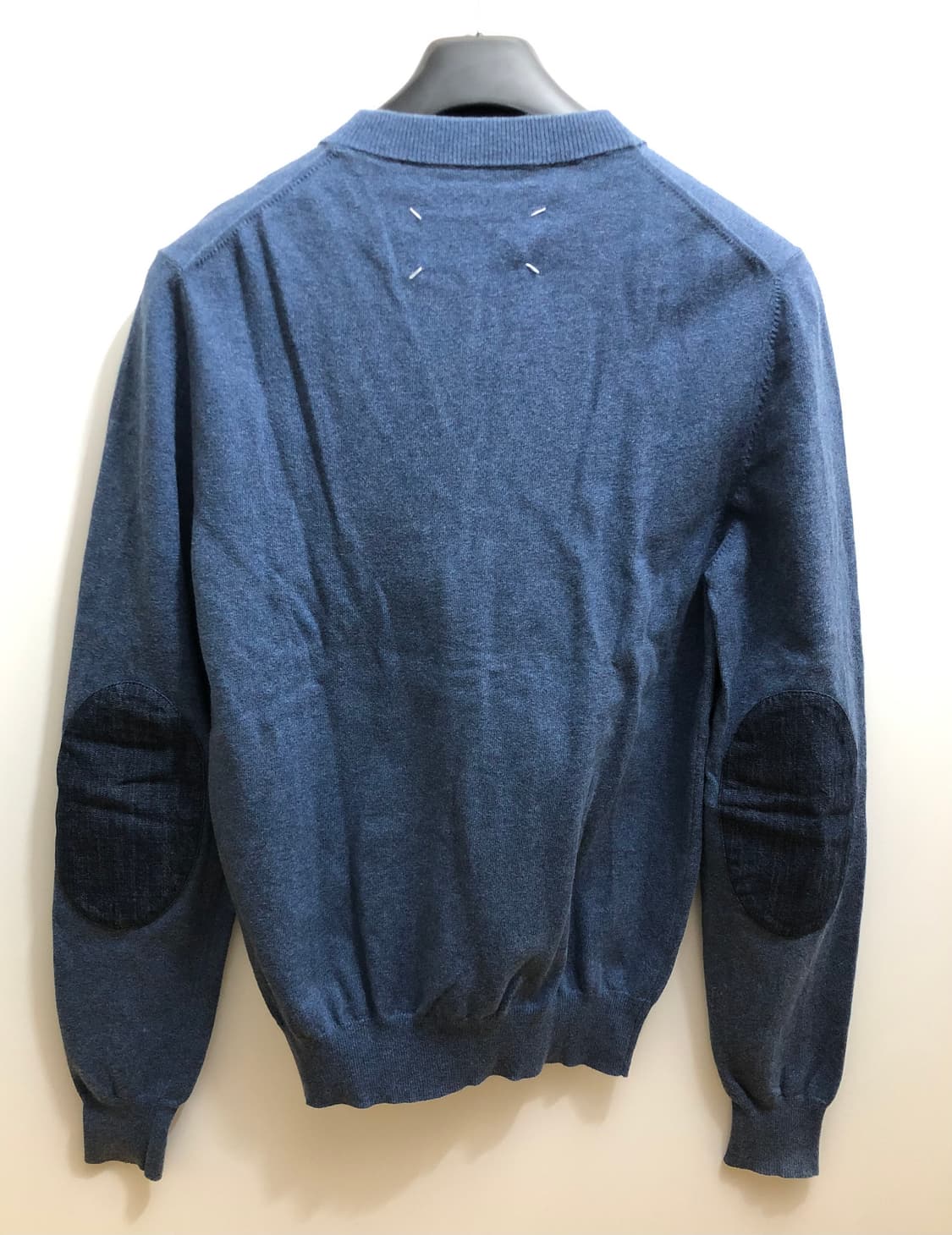 [S] 마르지엘라 엘보우 패치 코튼 가디건 블루 상품이미지2