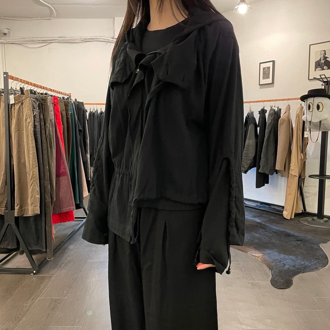 요지야마모토 레이어드 후드집업 상품이미지5