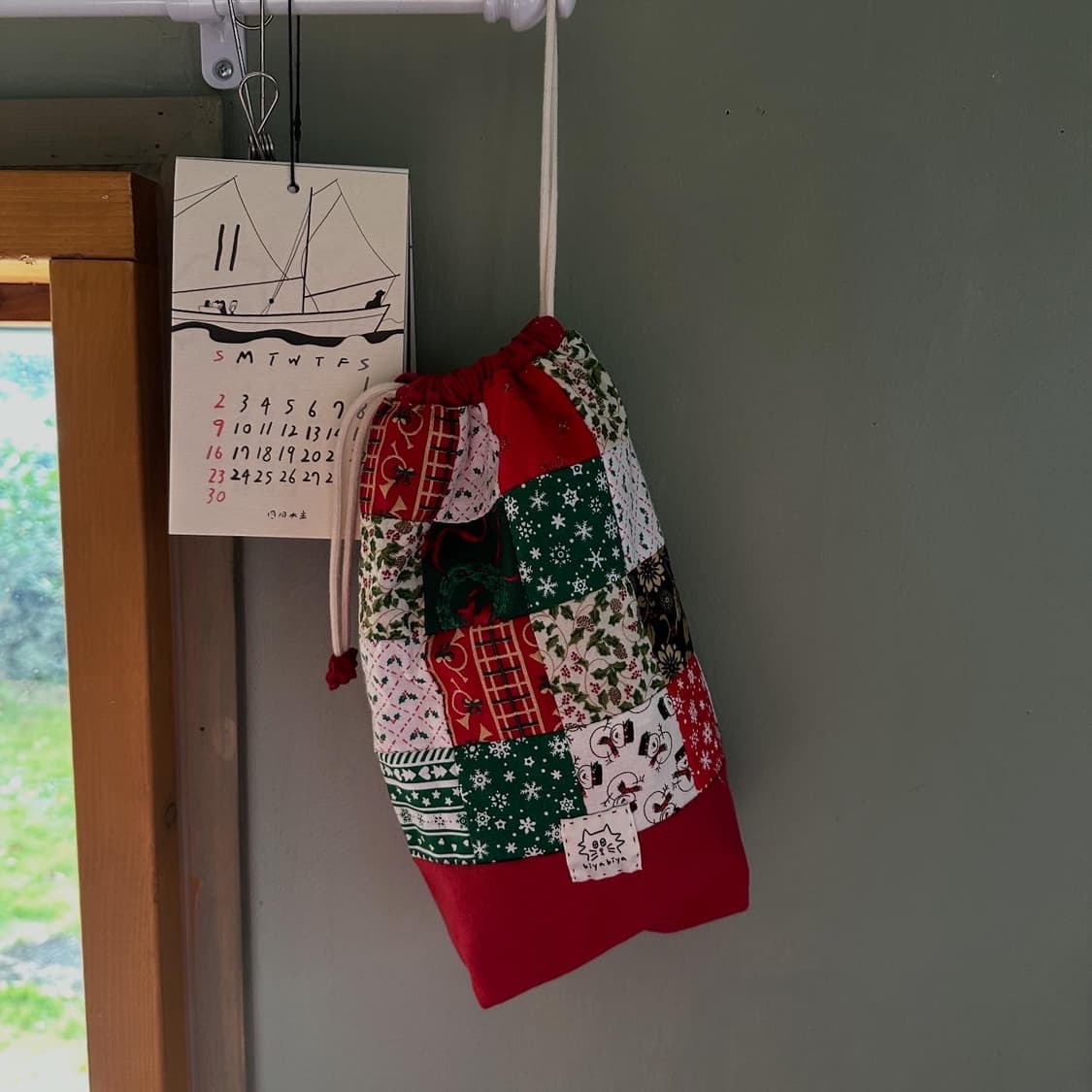 크리스마스 큼직 파우치 / 스트링파우치 / 주머니 상품이미지5