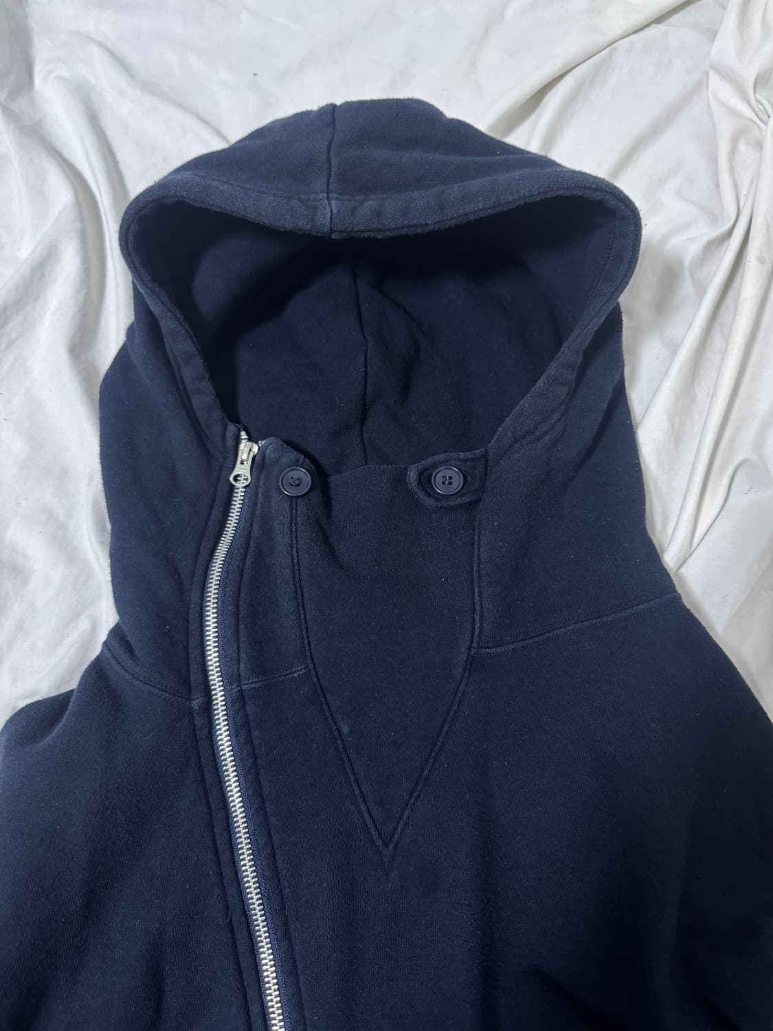 Cabane de zucca 스웻 롱 후드 비대칭 집업 자켓 상품이미지7