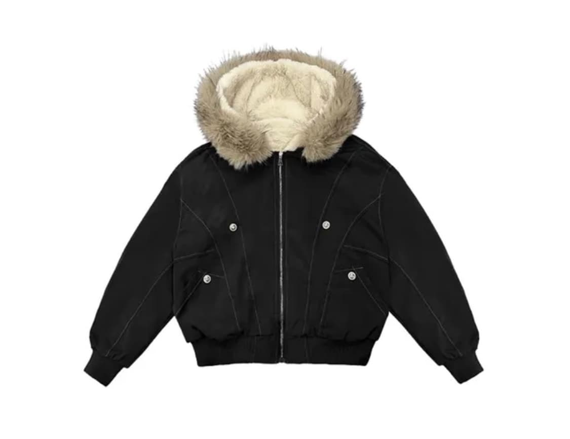 🖤남녀공용/안감퍼💚절개 크롭 라쿤퍼 숏패딩💚 상품이미지1