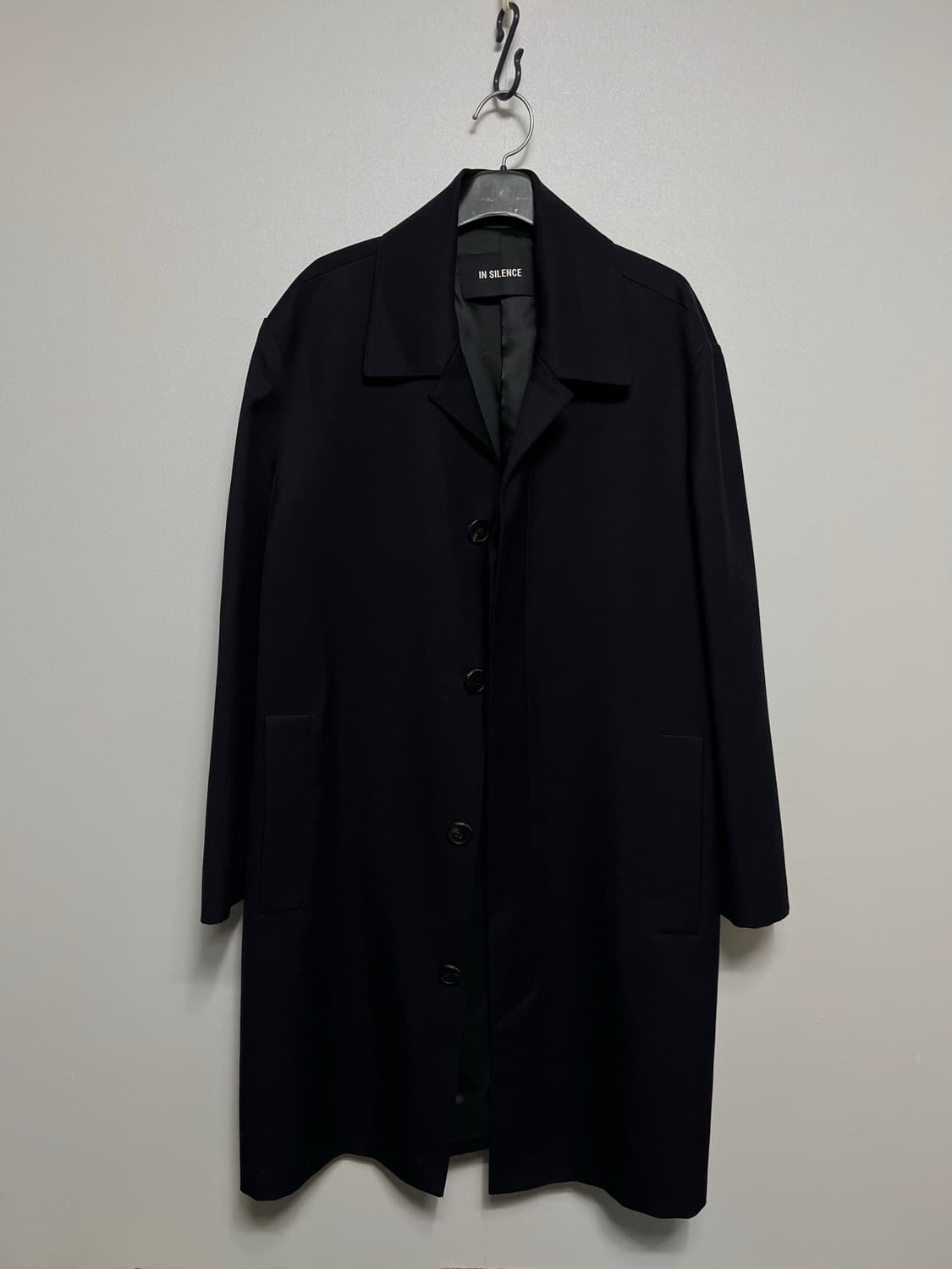 인사일런스 울 혼방 블랙 블레이저 코트 S 상품이미지1