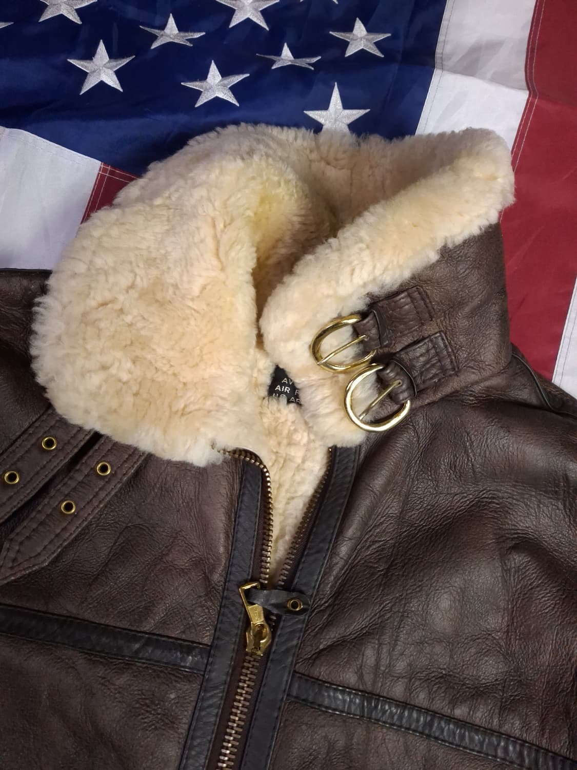 미공군 B-3 TYPE 리얼레더 항공 폭격기 무스탕 상품이미지2