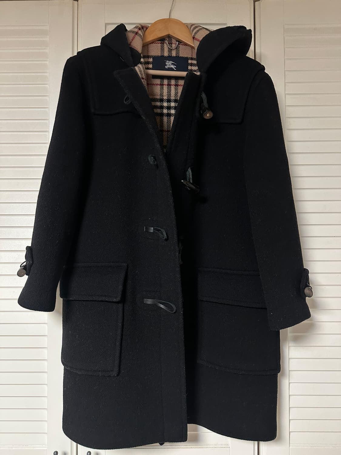 버버리 블랙 더플 코트 정품 M 여성 코트 상품이미지1