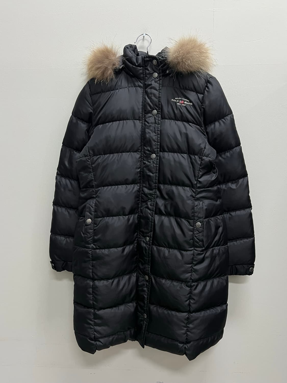 폴로진스 우먼스 덕다운 롱 패딩 자켓 블랙 상품이미지2