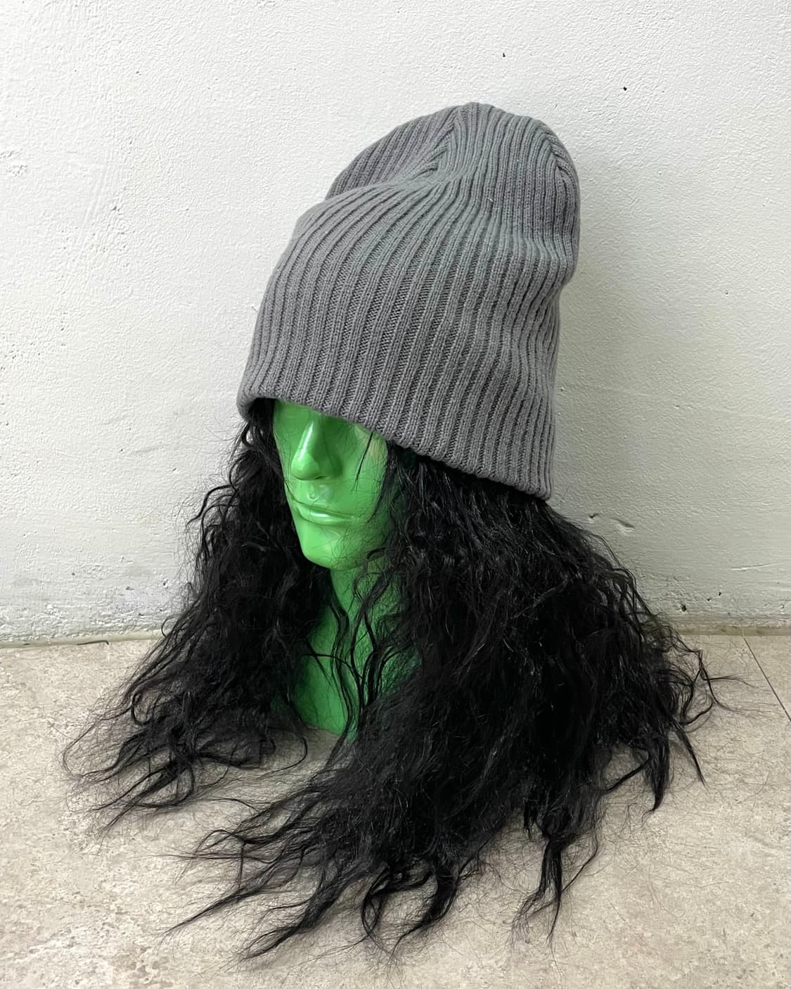 Grey Knit Big Beanie 상품이미지1