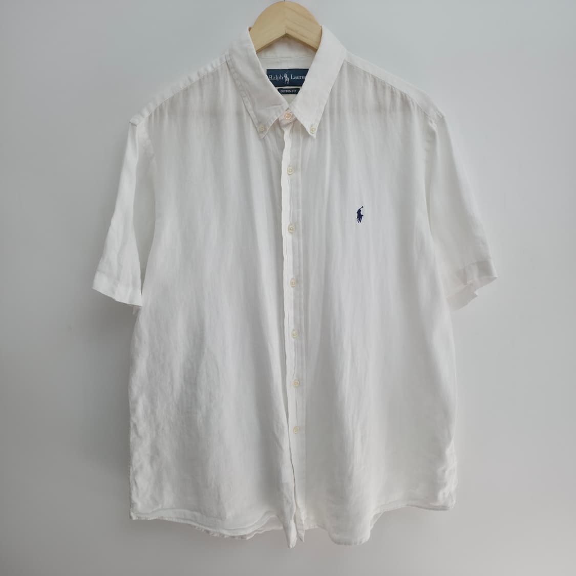 [XL] 폴로 랄프로렌 린넨 화이트 반팔 셔츠 상품이미지1