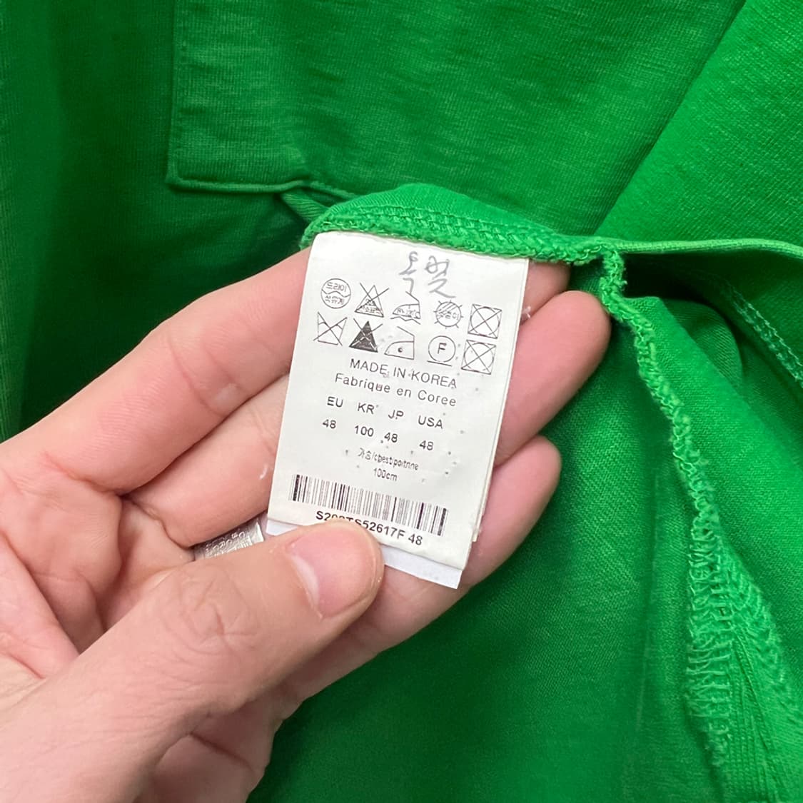 솔리드옴므 그린 오버핏 포켓 반팔티 100 상품이미지4