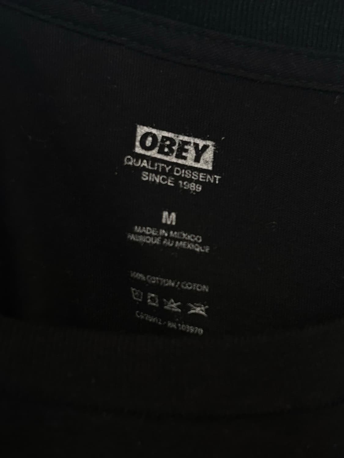 OBEY 블랙 그래픽 반팔티 M 상품이미지4