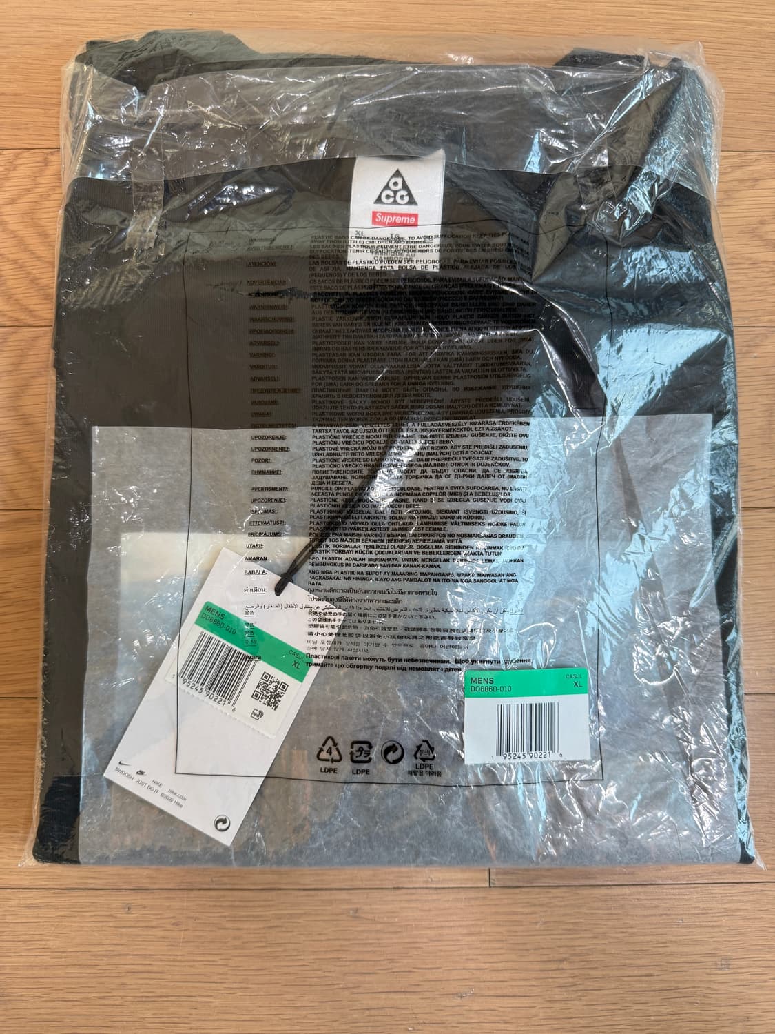 [XL] 나이키 acg x supreme 슈프림 그리드 반팔티셔츠 블랙 상품이미지2