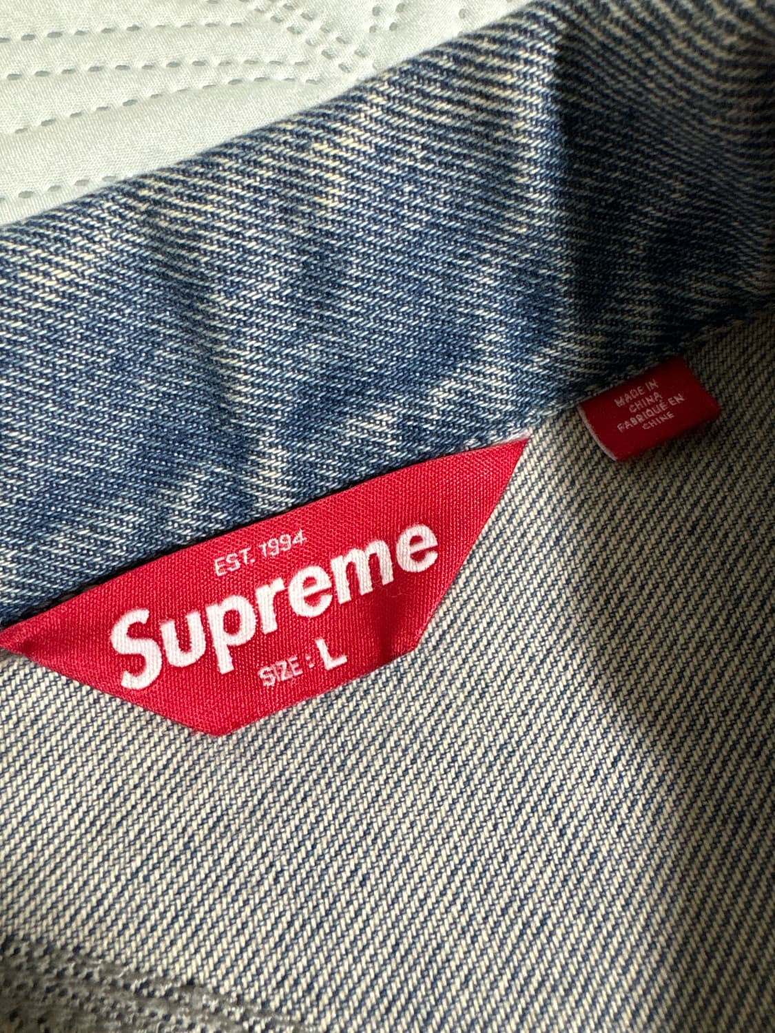 [L] 슈프림 24ss S로고 데님자켓 데님트러커 상품이미지3