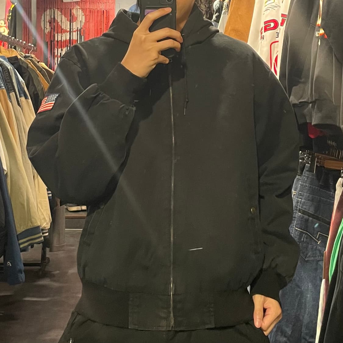 [IM] VTG 블랙 후드 워크자켓  상품이미지5