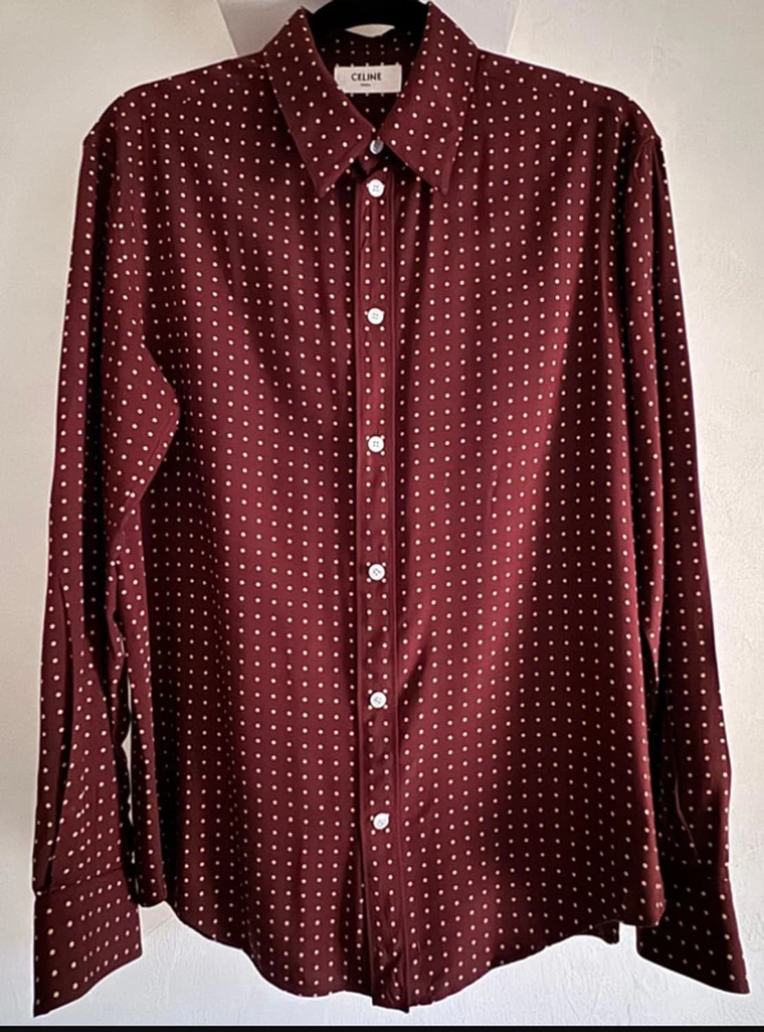 셀린느 버건디 도트 셔츠 상품이미지1