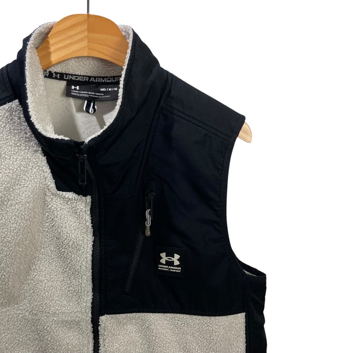 언더아머 배색 플리스 집업 베스트 상품이미지3