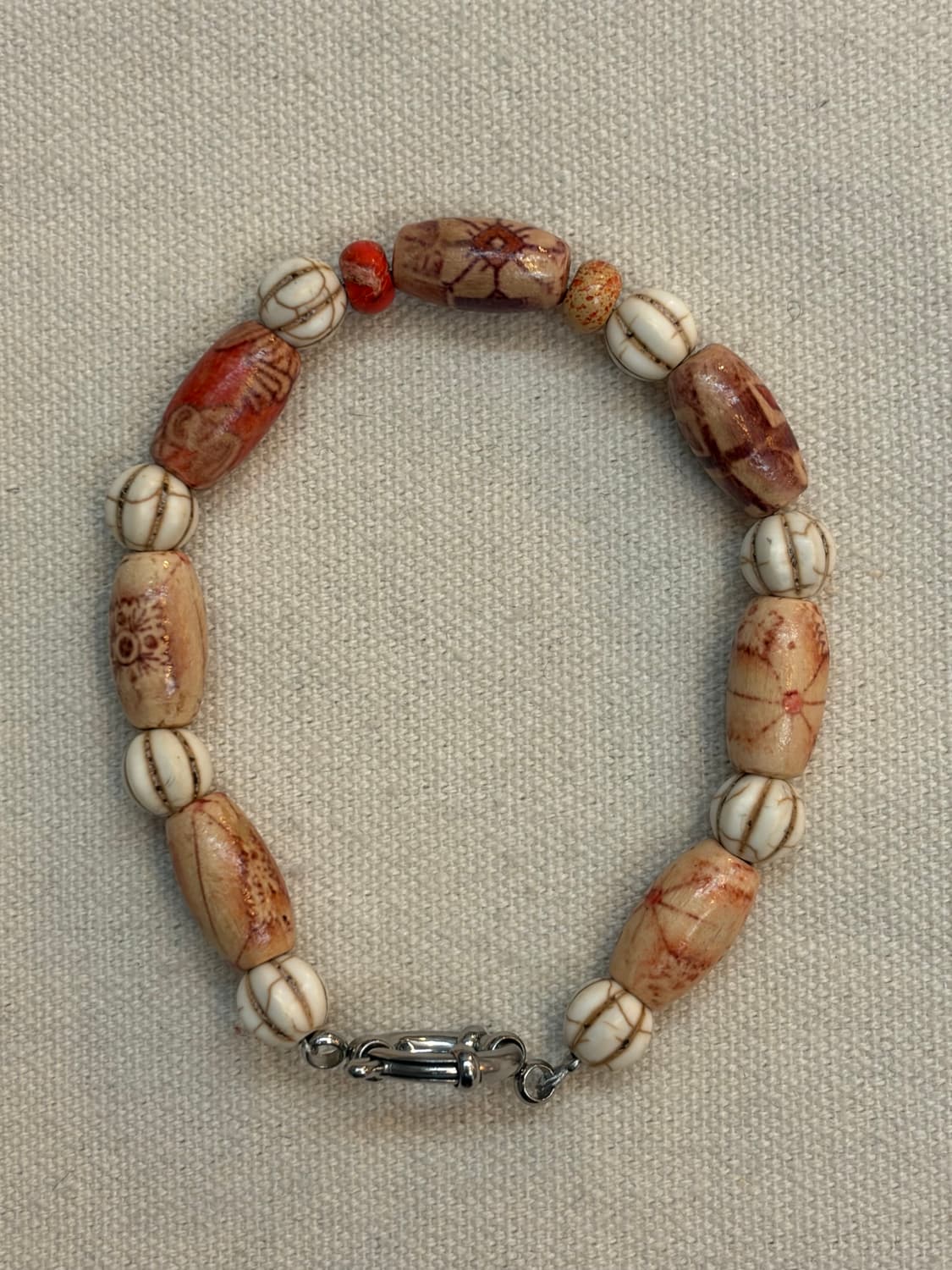 빈티지 패턴 비즈 팔찌 · 써지컬 고리 마감 상품이미지9