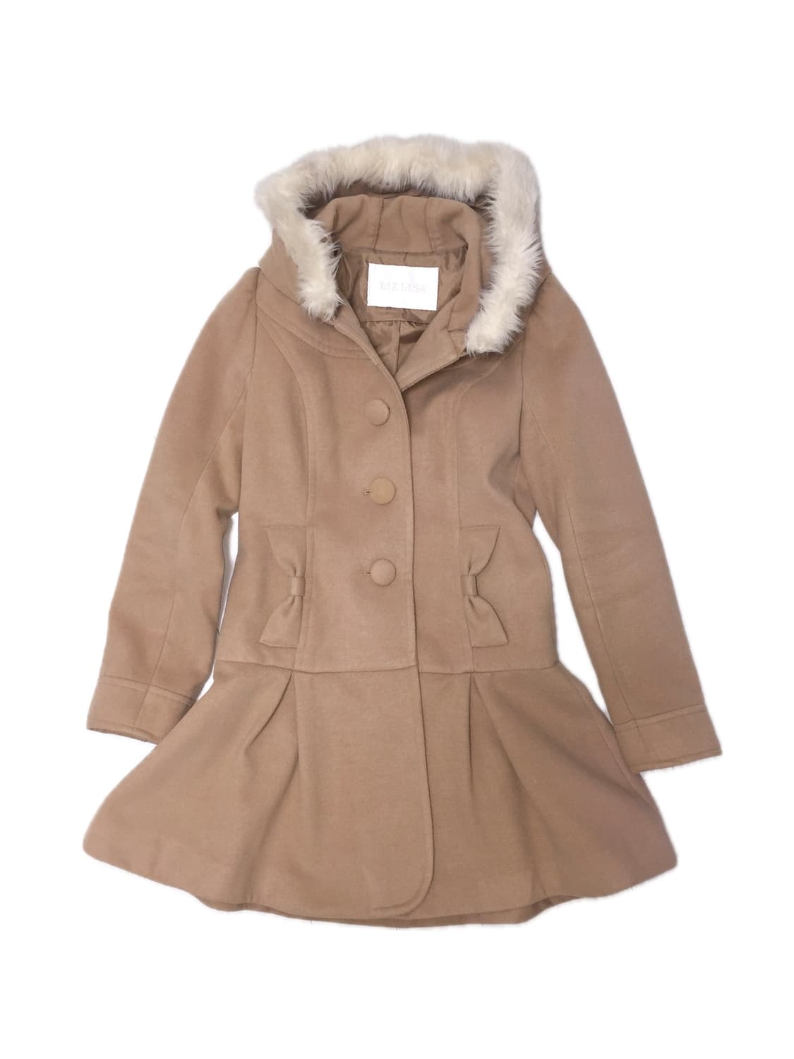 리즈리사 고전 라떼갸루 리본 롱 코트 상품이미지1