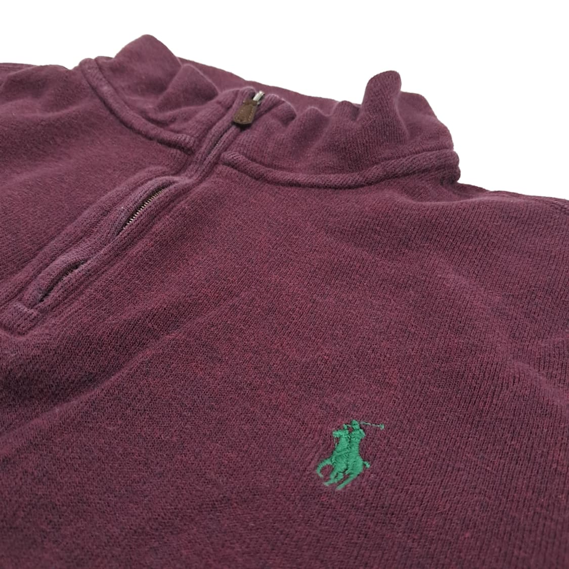 CN667 M 폴로 랄프로렌 QR 버건디와인 하프집업 긴팔 니트 스웨터 상품이미지7