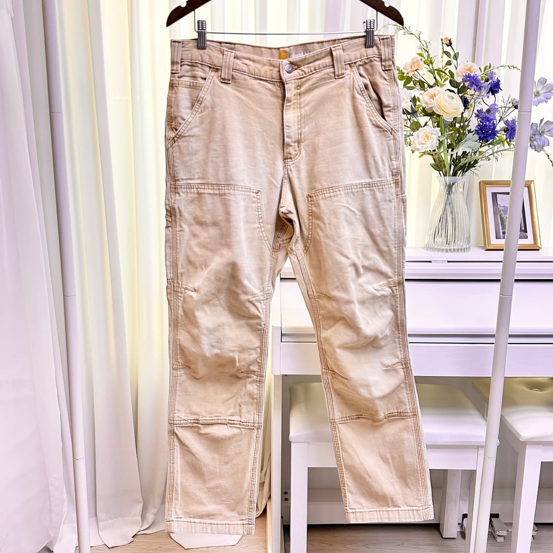 칼하트 릴렉스드 핏 더블니 워크팬츠 상품이미지2