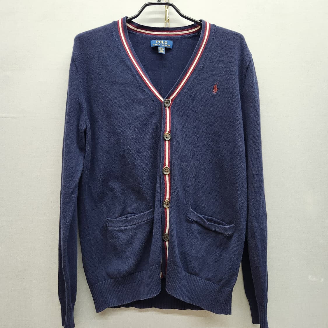 폴로 랄프로렌 버건디 포니 가디건 M 상품이미지1